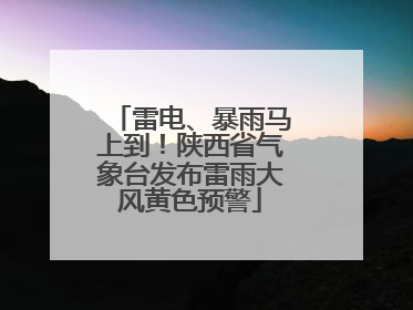 雷电、暴雨马上到！陕西省气象台发布雷雨大风黄色预警
