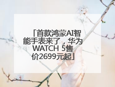 首款鸿蒙AI智能手表来了，华为WATCH 5售价2699元起