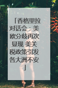 香格里拉对话会：美欧分歧再次显现 美关税政策引发各大洲不安