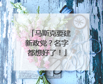 马斯克要建新政党？名字都想好了！