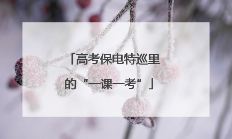 高考保电特巡里的“一课一考”