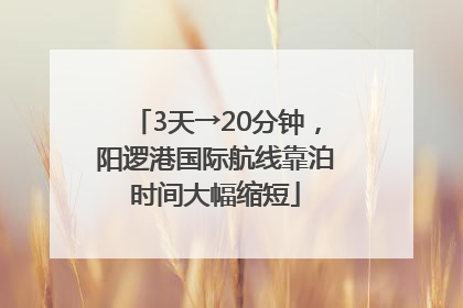 3天→20分钟，阳逻港国际航线靠泊时间大幅缩短