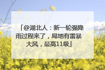 @湖北人：新一轮强降雨过程来了，局地有雷暴大风，最高11级